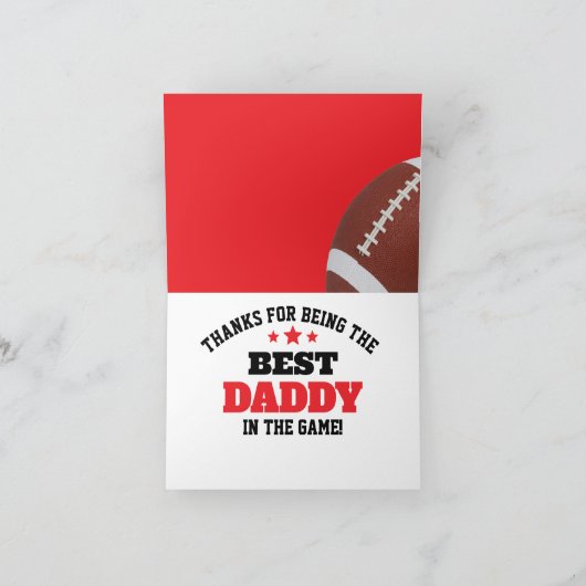 ゲームで最高のフットボールパーソナライズギフト カード (内部)
