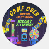 ゲームとアーケード誕生日ありがとう ラウンドシール (正面)