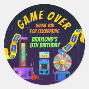 ゲームとアーケード誕生日ありがとう ラウンドシール