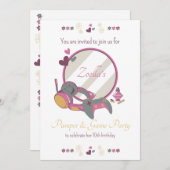 ゲームとグルーミングパーティー 招待状 (正面/裏面)