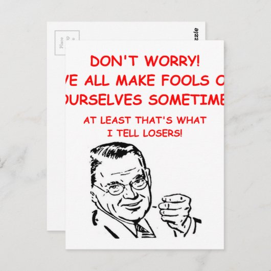 ゲームとスポーツのジョーク ポストカード (正面/裏面)