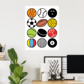 ゲームとスポーツのボール ポスター (ホームオフィス)