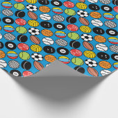 ゲームとスポーツのボール ラッピングペーパー (角)