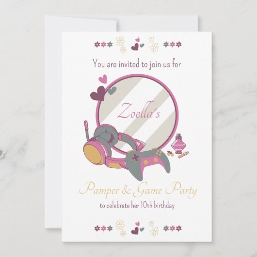 ゲームとパンプァーパーティー 招待状 (正面)