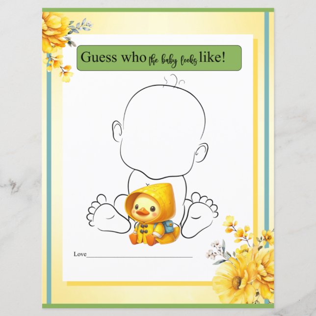 ゲームに似たベビーを描く可愛いゴムアヒル (正面)