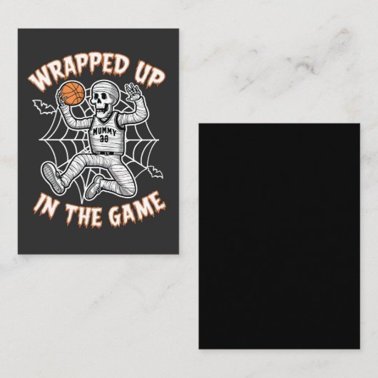 ゲームに夢中 バスケットボール ハロウィン ノートカード (正面/裏面)