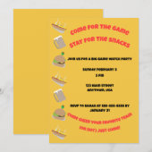 ゲームに来て、スナックに留まる パーティーの招待状 招待状 (正面/裏面)