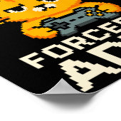 ゲームに生まれ、ゲーム好きに育てられたピクセルゲーマー猫 ポスター (角)