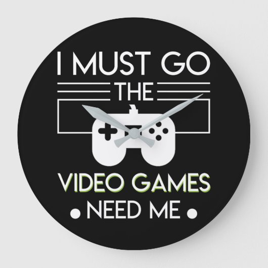 ゲームに行く必要がある私のビデオゲーマー ラージ壁時計 (正面)