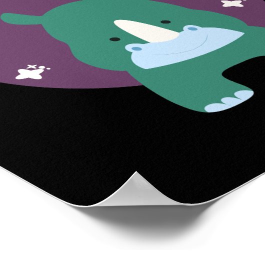 ゲームのかわいいおもしろいベビーサイ青 ポスター (角)