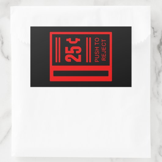 ゲームのアーケード遊にコインを挿入 長方形シール (バッグ)