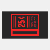 ゲームのアーケード遊にコインを挿入 長方形シール (正面)