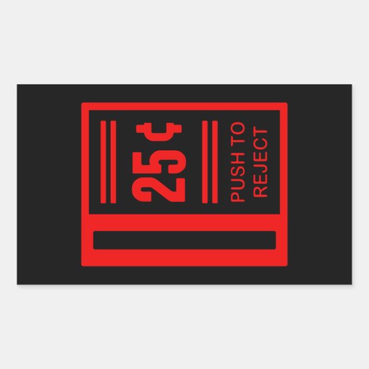 ゲームのアーケード遊にコインを挿入 長方形シール (正面)