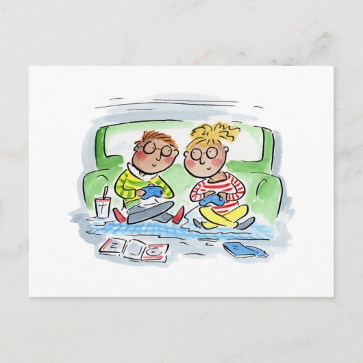 ゲームのカップル ポストカード (正面)