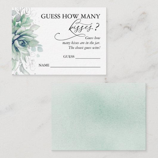 ゲームのカードをキス数で推測する エンクロージャーカード (正面/裏面)