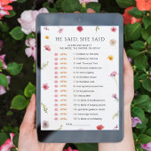 ゲームのカードを言った開花ブライダルシャワーでの愛 招待状