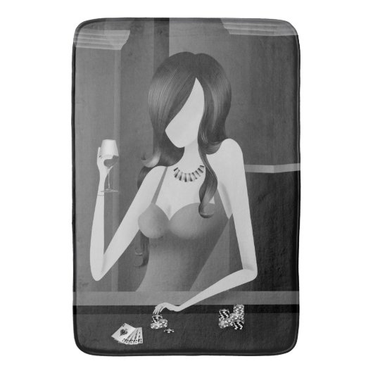 ゲームのクイーン – Las Vegas Casino バスマット (正面縦)