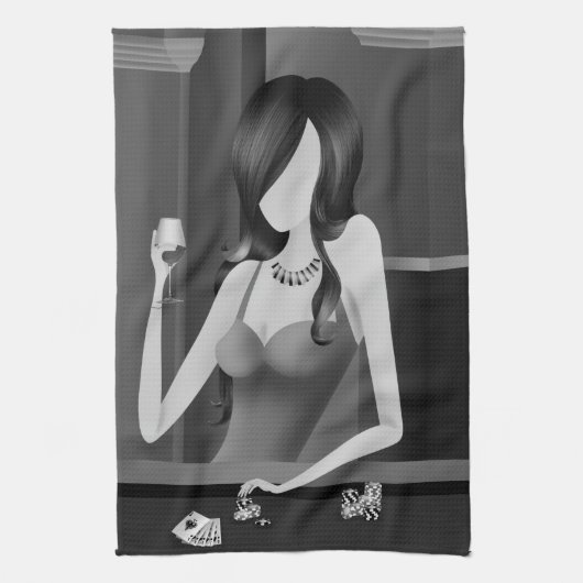 ゲームのクイーン – LasVegas Casino キッチンタオル (縦)