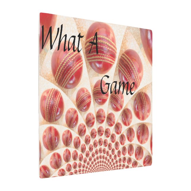 ゲームのクリケット メタルプリント (アングル)