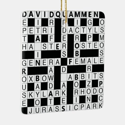 ゲームのクロスワードホワイトとブラックセラミックオーナメント セラミックオーナメント (右)
