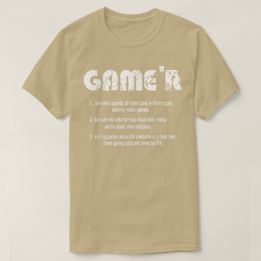 ゲームのゲーマーおもしろい定義ビデオゲームGaming T Tシャツ (デザイン正面)