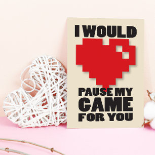 ゲームのゲームゲーマーネルディValentinesカードを一時停止 シーズンポストカード