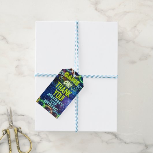 ゲームのゲーム誕生日パーティーありがとう ギフトタグ (より糸付き)