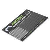 ゲームのゲームNeon Green報酬チャートをパーソナライズ ノートパッド (アングル)