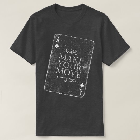 ゲームのスペードのエースを作成 Tシャツ (デザイン正面)