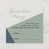 ゲームのセージ緑のシンプル三色の数を推測 エンクロージャーカード (正面)