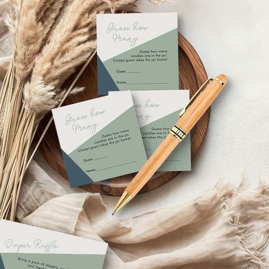 ゲームのセージ緑のシンプル三色の数を推測 エンクロージャーカード