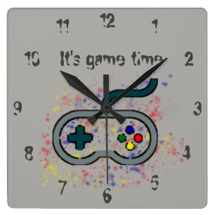ゲームのタイムゲーマー時計 スクエア壁時計