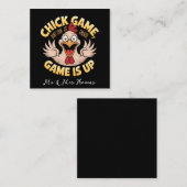ゲームのチキンを見なおもしろいい スクエア名刺 (正面/裏面)