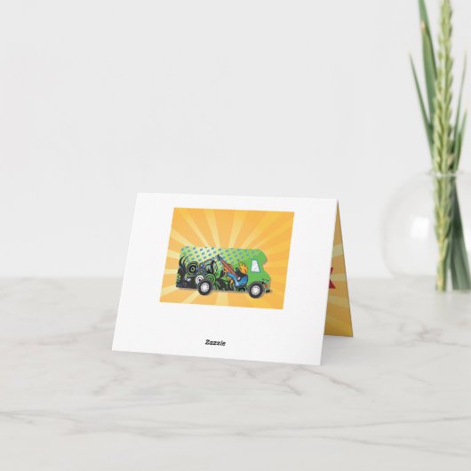 ゲームのトラックのパーティーはメッセージカード感謝していしています サンキューカード (裏面)