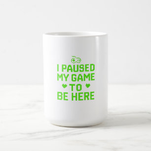 ゲームのネオンピクセルアートを一時停止 コーヒーマグカップ
