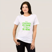ゲームのネオンピクセルアートを一時停止 トライブレンドTシャツ (正面全面)
