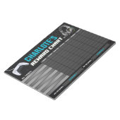 ゲームのネオンブルー報酬チャートパーソナライズされた ノートパッド (アングル)