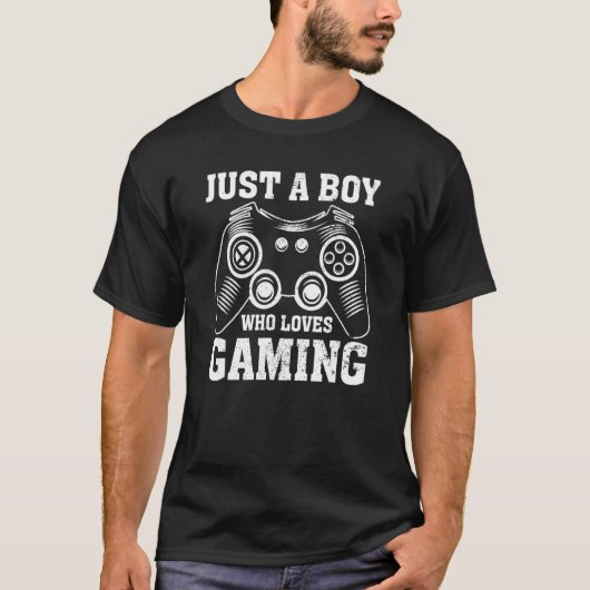 ゲームのビデオゲームのプレーヤーGraを愛しているだけの少年 Tシャツ (正面)