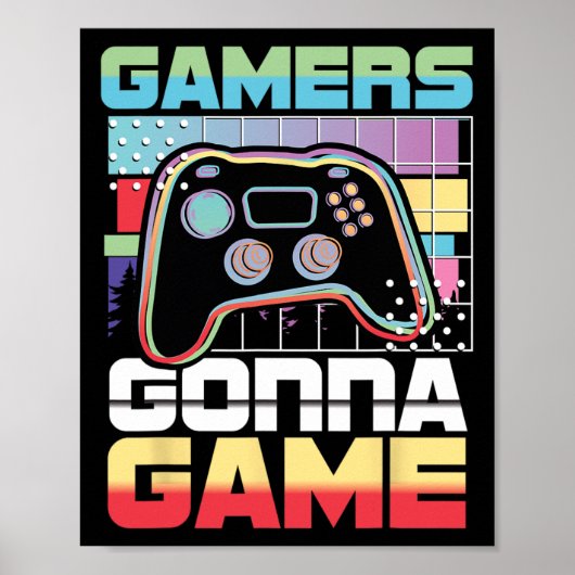 ゲームのビデオゲームプレーヤーゲームおもしろい ポスター (正面)