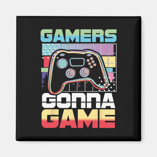 ゲームのビデオゲームプレーヤーゲームおもしろい マグネット (正面)