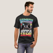 ゲームのビデオゲームプレーヤーゲームおもしろい Tシャツ (正面フル)