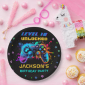 ゲームのビデオゲームレベルアップ誕生日パーティー ペーパープレート (パーティー)