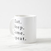 ゲームのマグ – 食べスリープゲームのリピート コーヒーマグカップ (正面左)