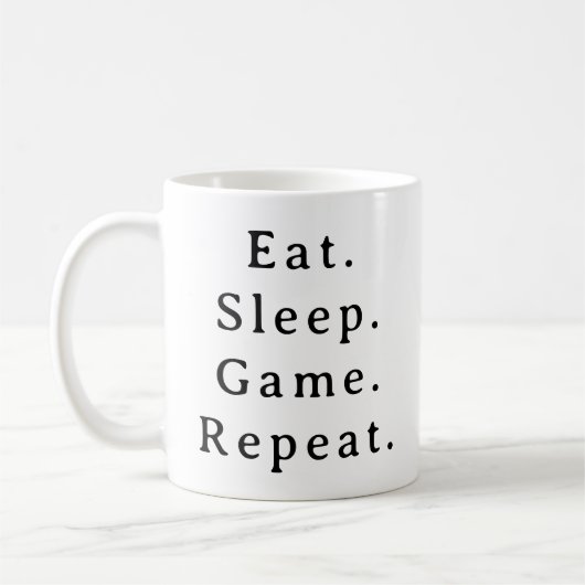 ゲームのマグ – 食べスリープゲームのリピート コーヒーマグカップ (左)