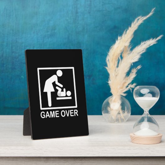 ゲームのママのサイネージおもしろいピクトグラム フォトプラーク (側面)