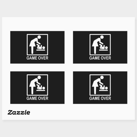 ゲームのママのサイネージおもしろいピクトグラム 長方形シール (シート)