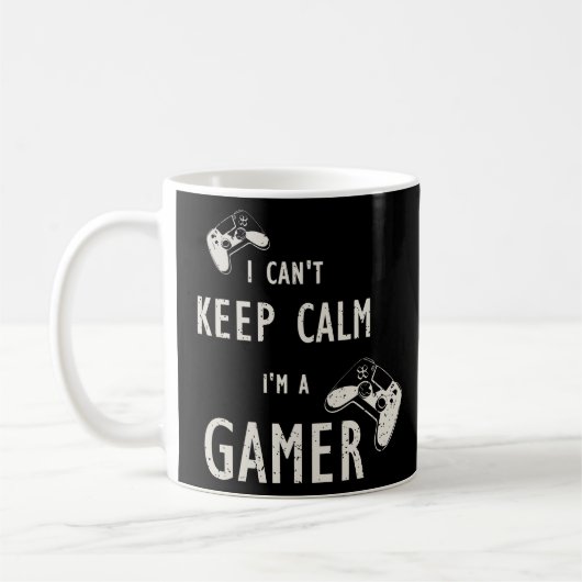 ゲームのモード:冷静な対応なし コーヒーマグカップ (左)