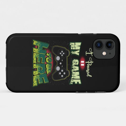 ゲームのユーモア – 私はここに来るためにゲームを一時停止おもしろい- Case-Mate iPhoneケース (裏面(横))