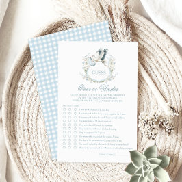 ゲームの上または下でライトブルーストーク赤ちゃんシャワー