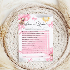 ゲームの上または下で、クマ赤ちゃんシャワーのゲーム